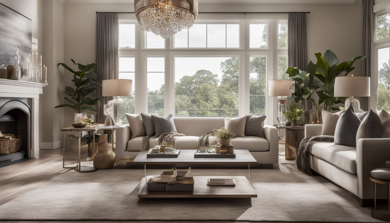 A stylish living room with a scenic view and vibrant atmosphere. A stylish living room with a scenic view and vibrant atmosphere.